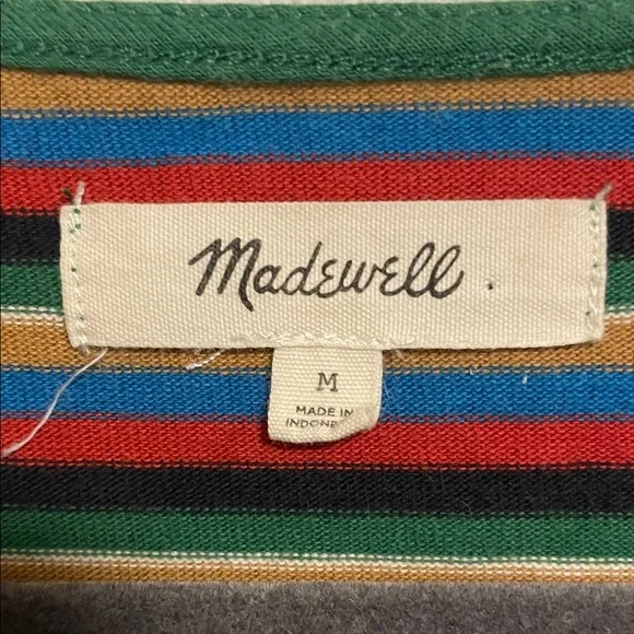 Madewell Luxe Boxy-Crop Tee in Mathis Stripe size Medium - Picture 4 of 7